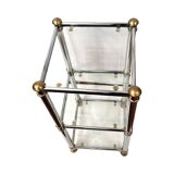 Chrome-plated glass table, shelf, Signal, 1990s.