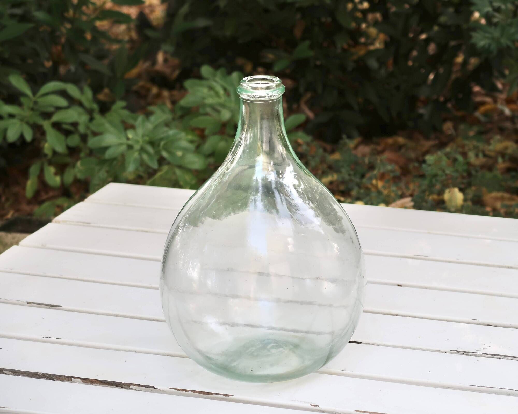 Small transparent glass demijohn 5L, 1950s