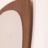Miroir mural vintage des années 60 en bois de teck design danois