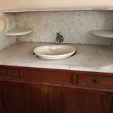 Vanity unit with antique washbasin