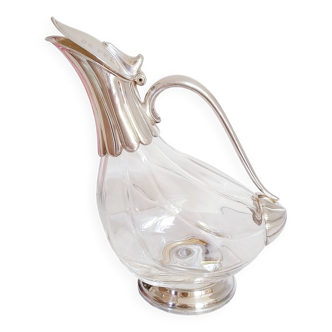 Carafe à décanter le vin en cristal et argent