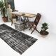 3x9 Shabby Chic Black Gray Turkish Runner Rug, 90x277Cm