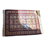 Shirvan urss oriental rug wool handmade rectangular 1940 burgundy and ecru with fringes 100% wool