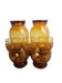7 vintage engraved amber glasses – retro brown glass from the 70s