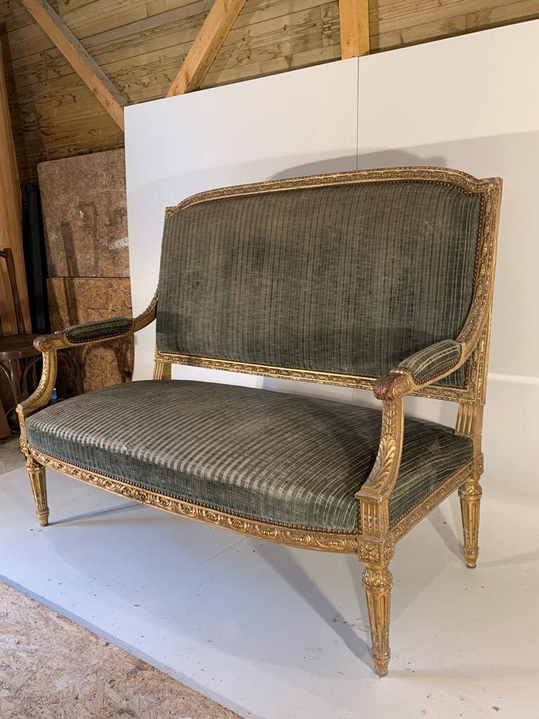 Salon complet: 1 canapé et 3 fauteuils 19ème
