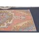 Vintage Turkish Oushak Handmade Wool Cotton Red Runner Rug 99x210