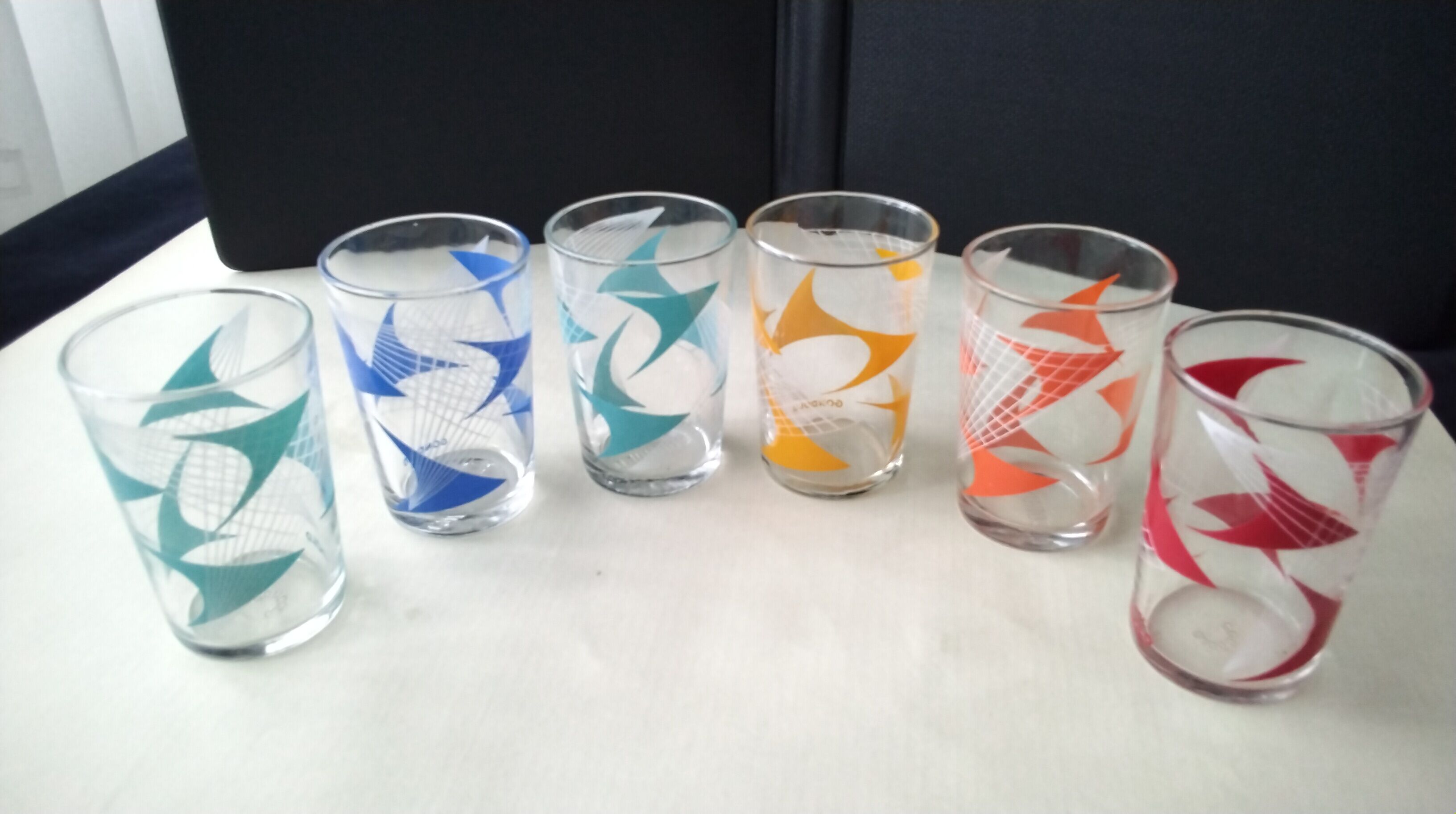 Set of 6 advertising glasses "gondolo biscuits" 1960s