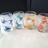 Set of 6 advertising glasses "gondolo biscuits" 1960s