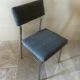 Pair of chrome and fabric chairs
