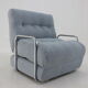 1970s convertible chrome armchair in bouclé ,czechoslovakia