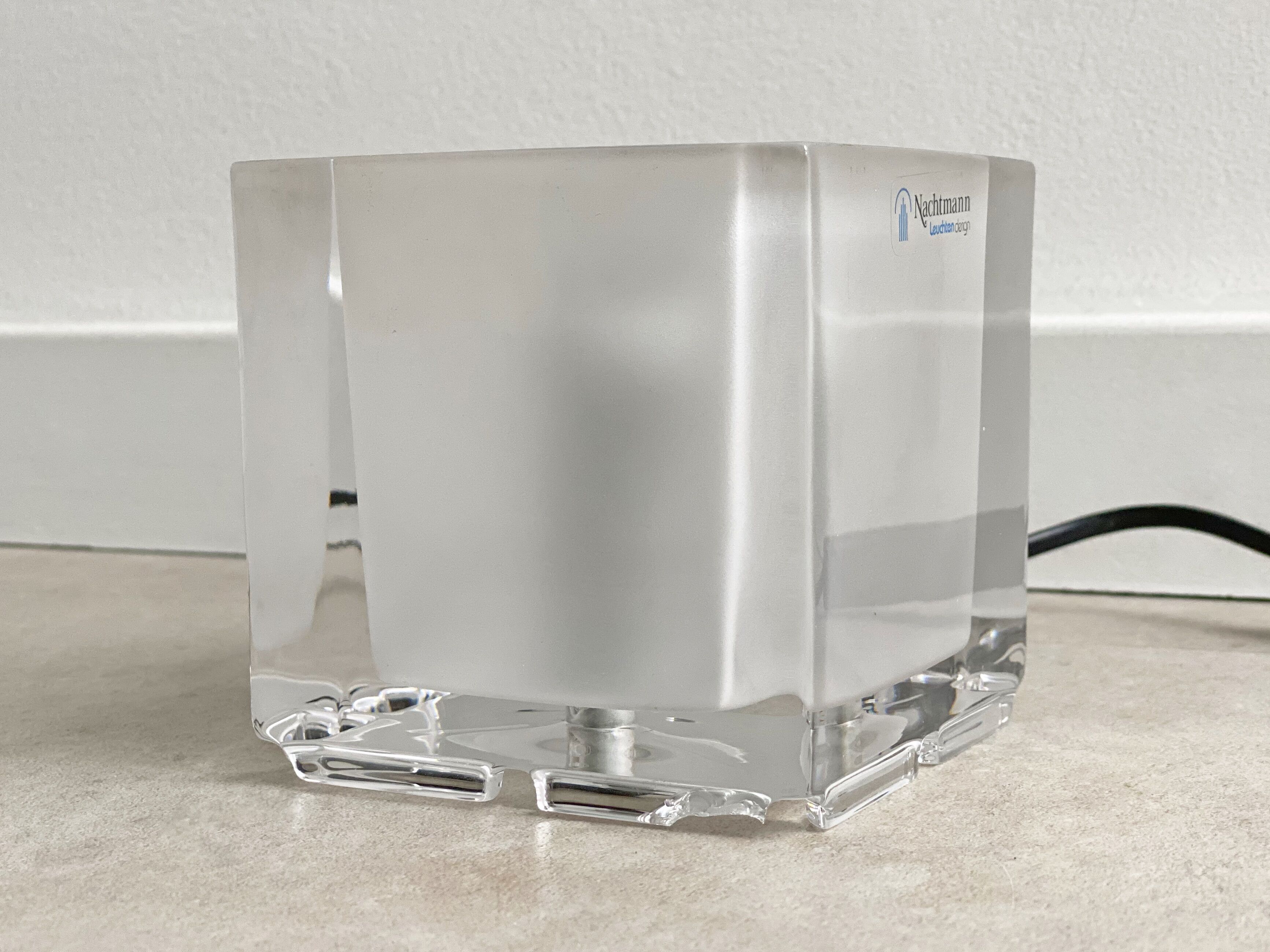 Vintage Nachtmann Leuchten glass cube table lamp