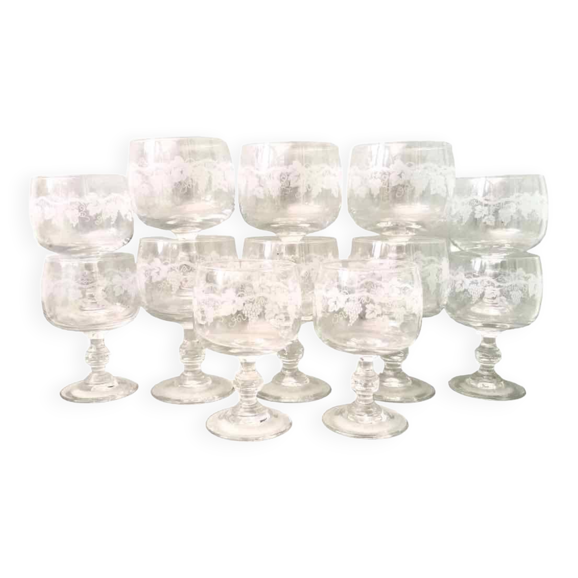 Set 12 verres d’Alsace cristal gravé vin et apéritif