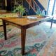 XXL solid oak farmhouse table 260x100 patinated two drawers