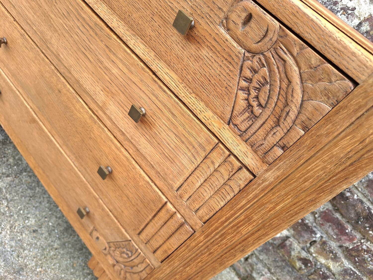 Art deco chest of drawers, vintage old furniture