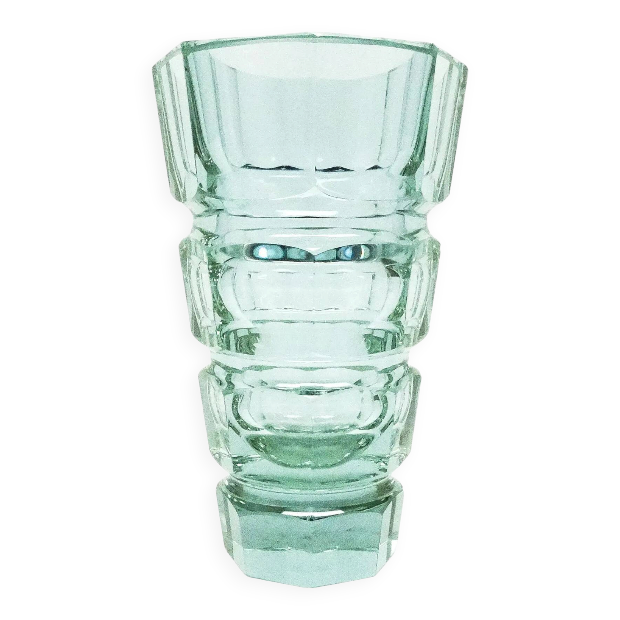 Art Deco vase, alexandrite glass, design by J. Hoffmann, Moser, Czechoslovakia, 1930s