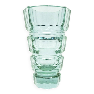 Vase Art Déco, verre alexandrite, design de J. Hoffmann, Moser, Tchécoslovaquie, années 1930
