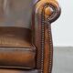 Dark brown cow leather English style armchair