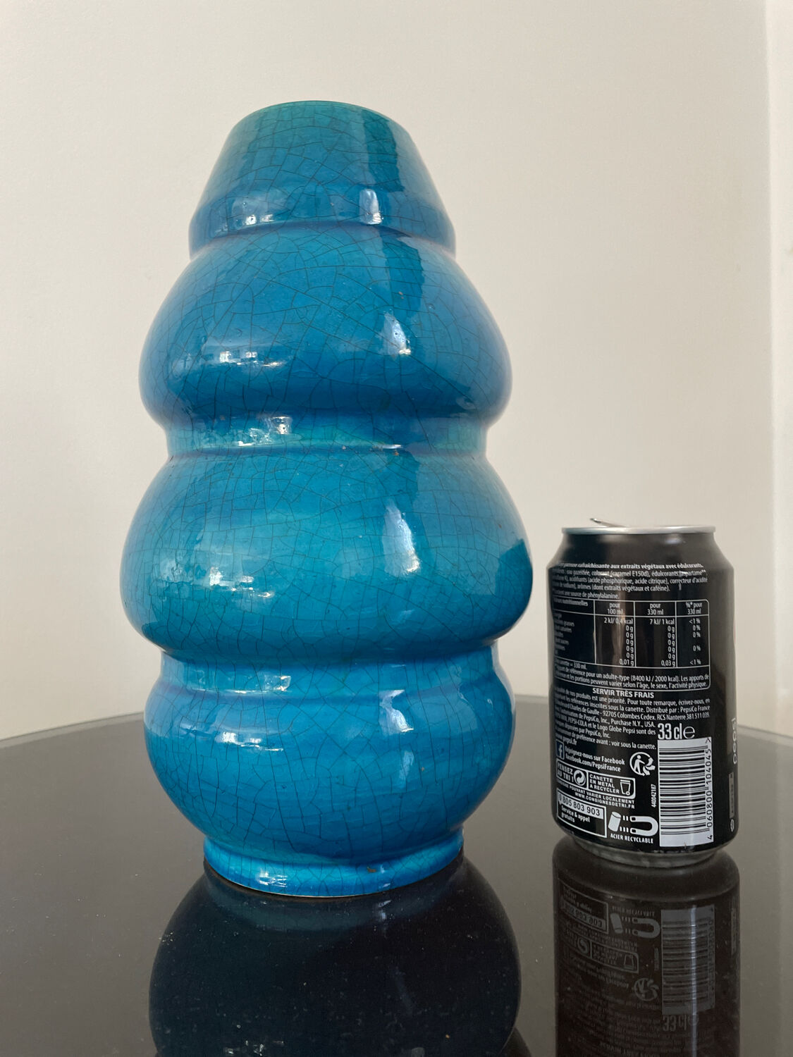 Cracked Art Deco ceramic vase Francis Bichoff