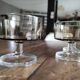 Lot de 5 coupes à champagne vintage Luminarc modèle Suède buvant en verre fumé