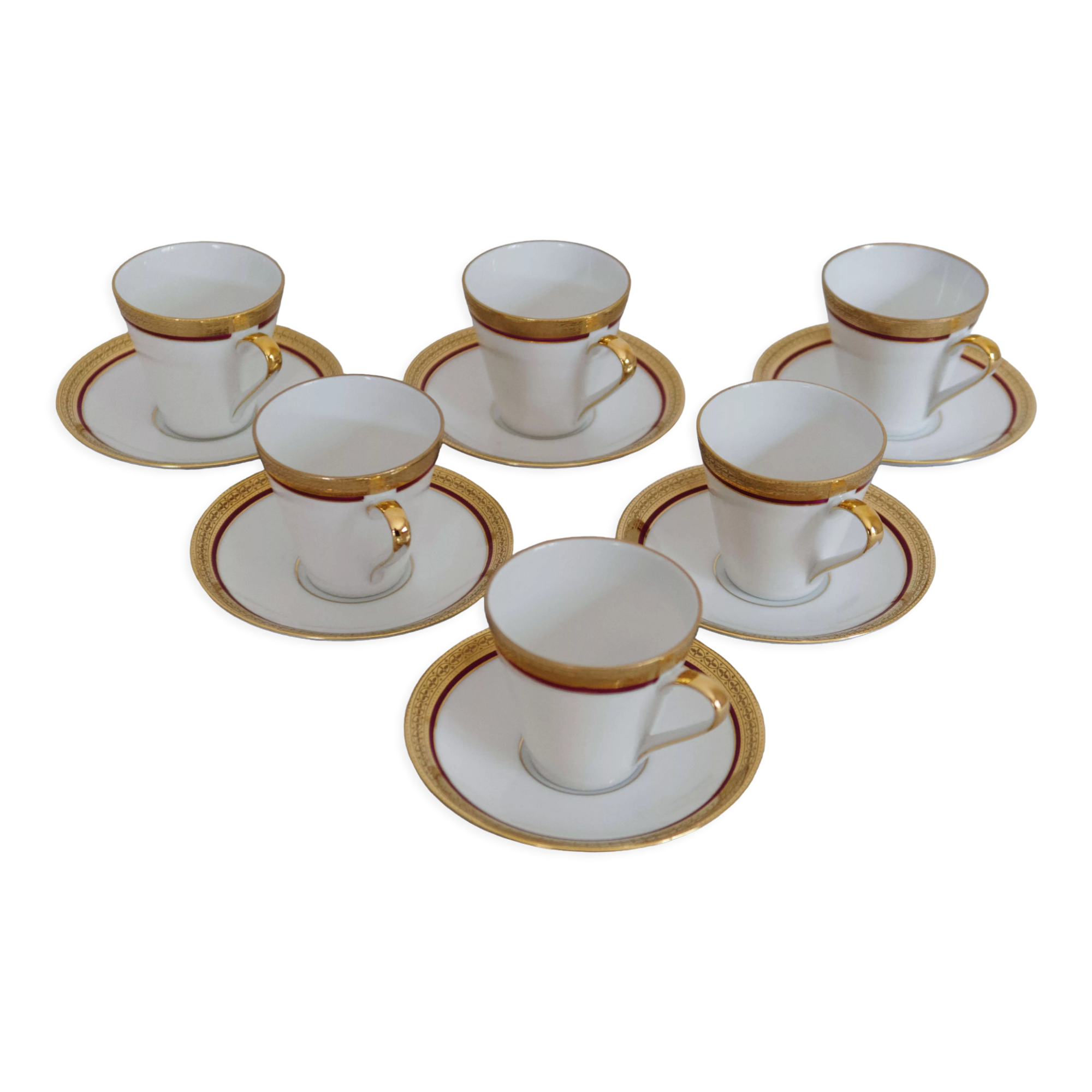 6 coffee cups and porcelain cup Hertel Jacob Bavaria Germany