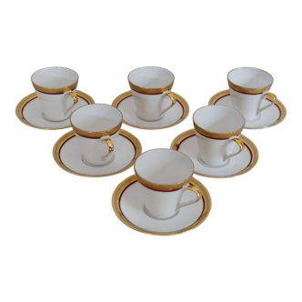6 coffee cups and porcelain cup Hertel Jacob Bavaria Germany