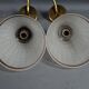 Pair of wall sconces frosted glass & brass 50