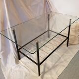Glass and metal coffee table 1950