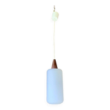 Scandinavian Pendant Lamp in Teak and Opaline, Circa 60´s