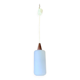 Suspension scandinave en teck et opaline, circa 1960