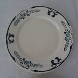 2 Old earthenware dinner plates 2263 Badonviller empire green PARIS