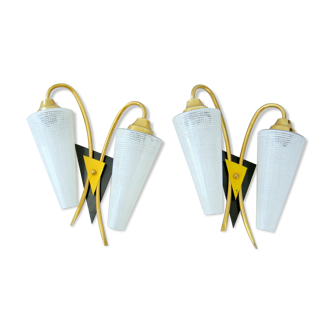 Pair of vintage wall lamps 1950
