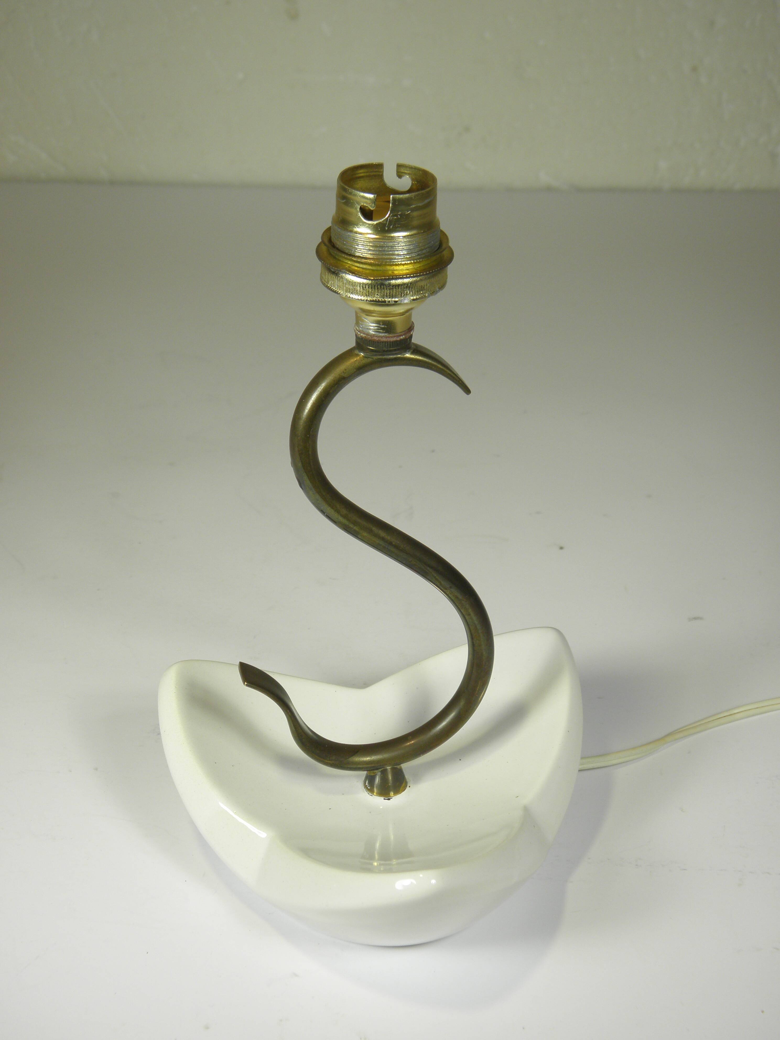 Ceramic and brass lamp from the 1950s.