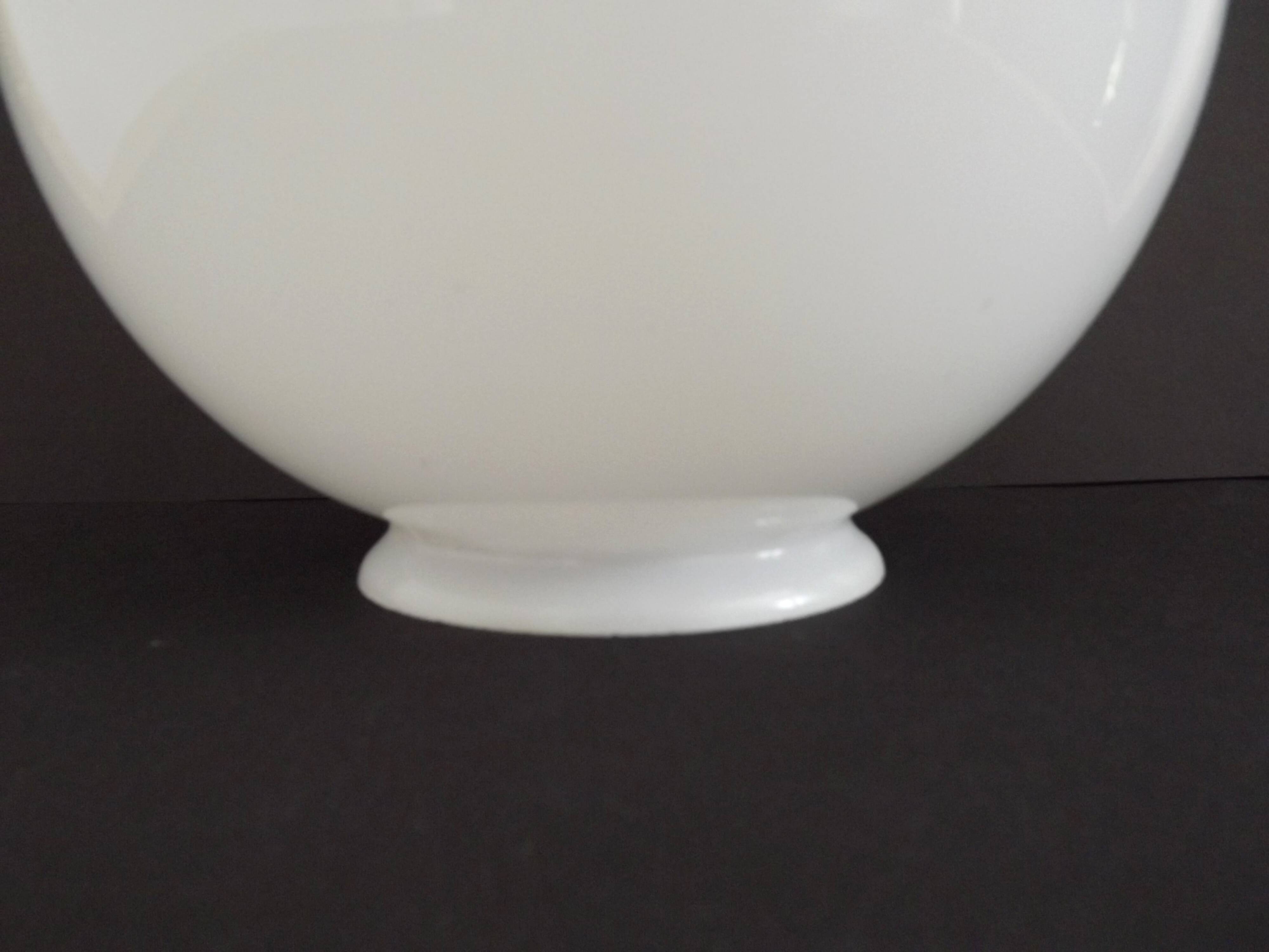 French vintage white opaque glass large replacement glass globe shade 204