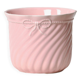 Large vintage pot holder in pink ceramic relief rope