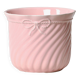 Large vintage pot holder in pink ceramic relief rope