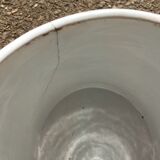 Large white glazed terracotta pot