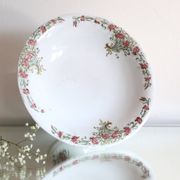 Antique dish, polychrome ironstone compote dish, “Guirlandes” model from the