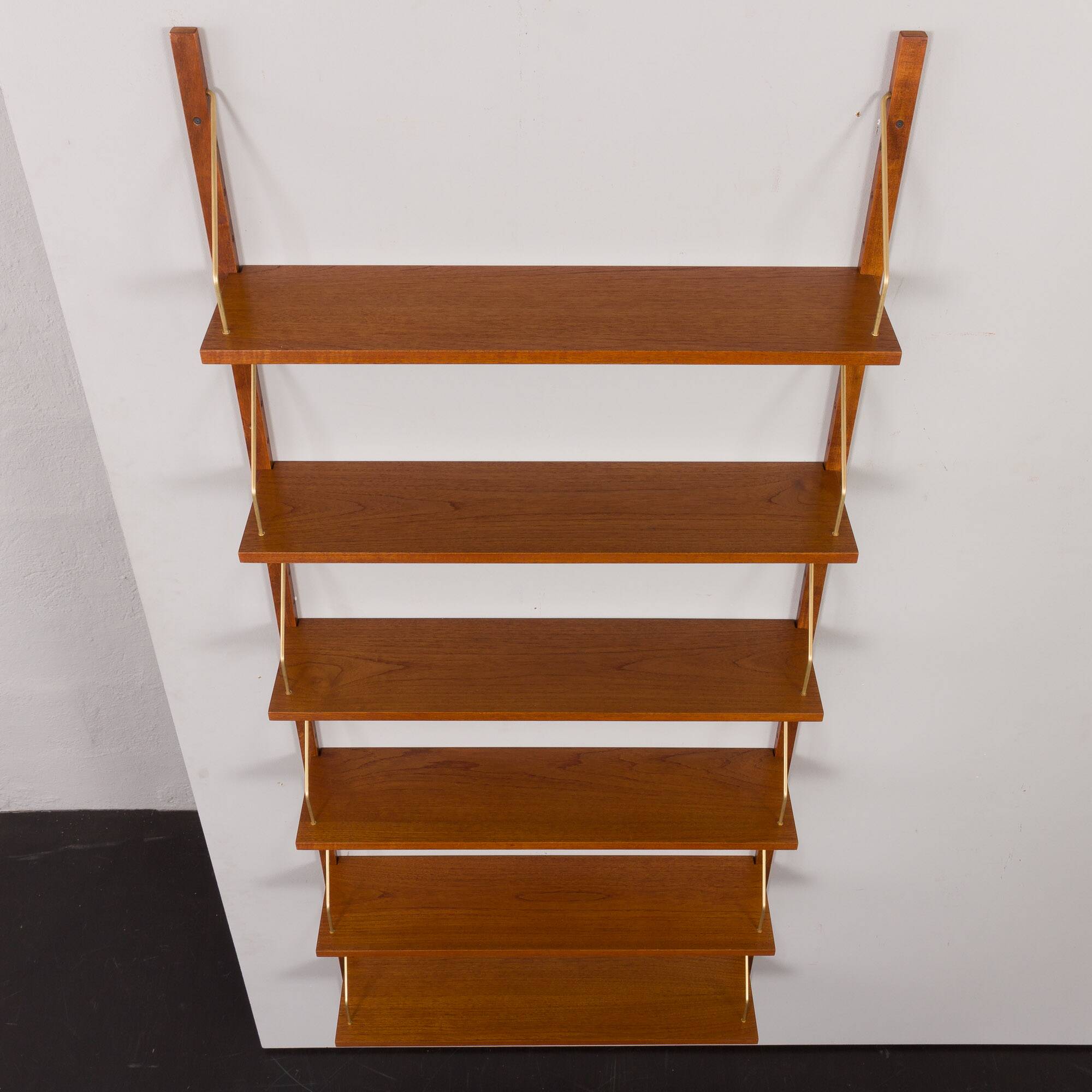Set of 6 mid century modern renovated teak shelves