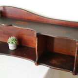 Old country wall shelf in beech wood