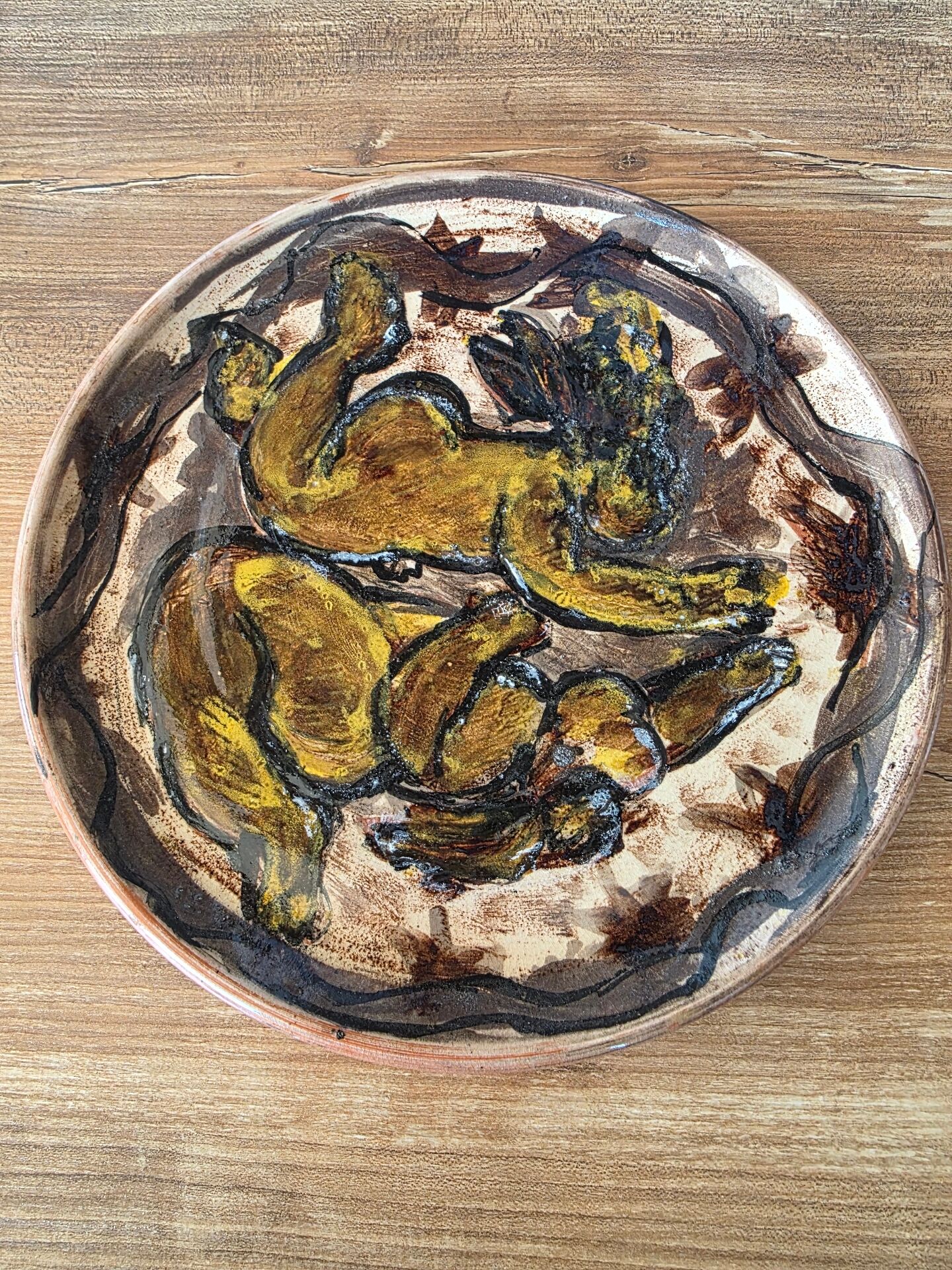 Wall plate in ceramic Vallauris – Léa Donat Picasso Madoura spirit