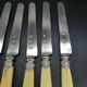 Series of 6 fruit knives blade silver punch Old man handle bone