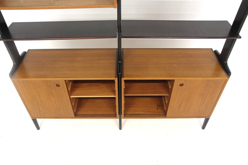 Scandinavian "Double" bookshelf in teak, Sweden, 1950.