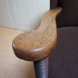 Mid-Century Brutalist Wing Armchair in the manner of Charles Dudouyt, 1950s