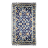 Tapis d'Orient Kashan Iran : 1.37 X 0.98 Mètres en laine