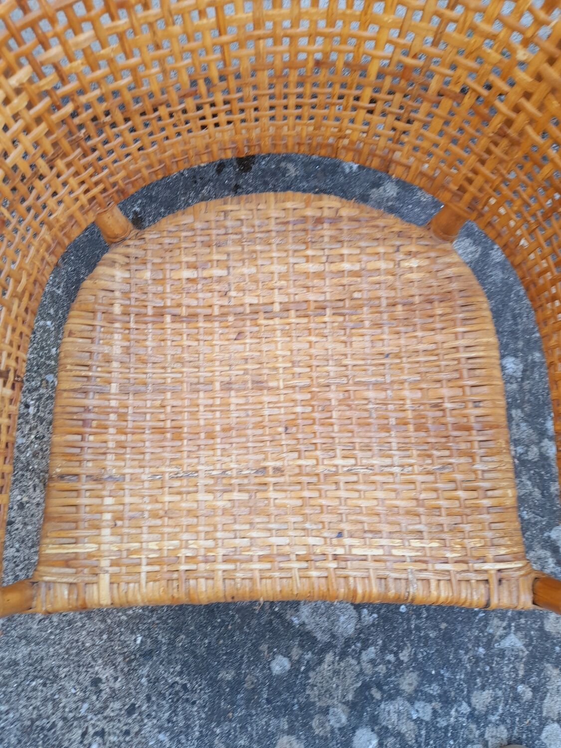 2 vintage cane rattan armchairs