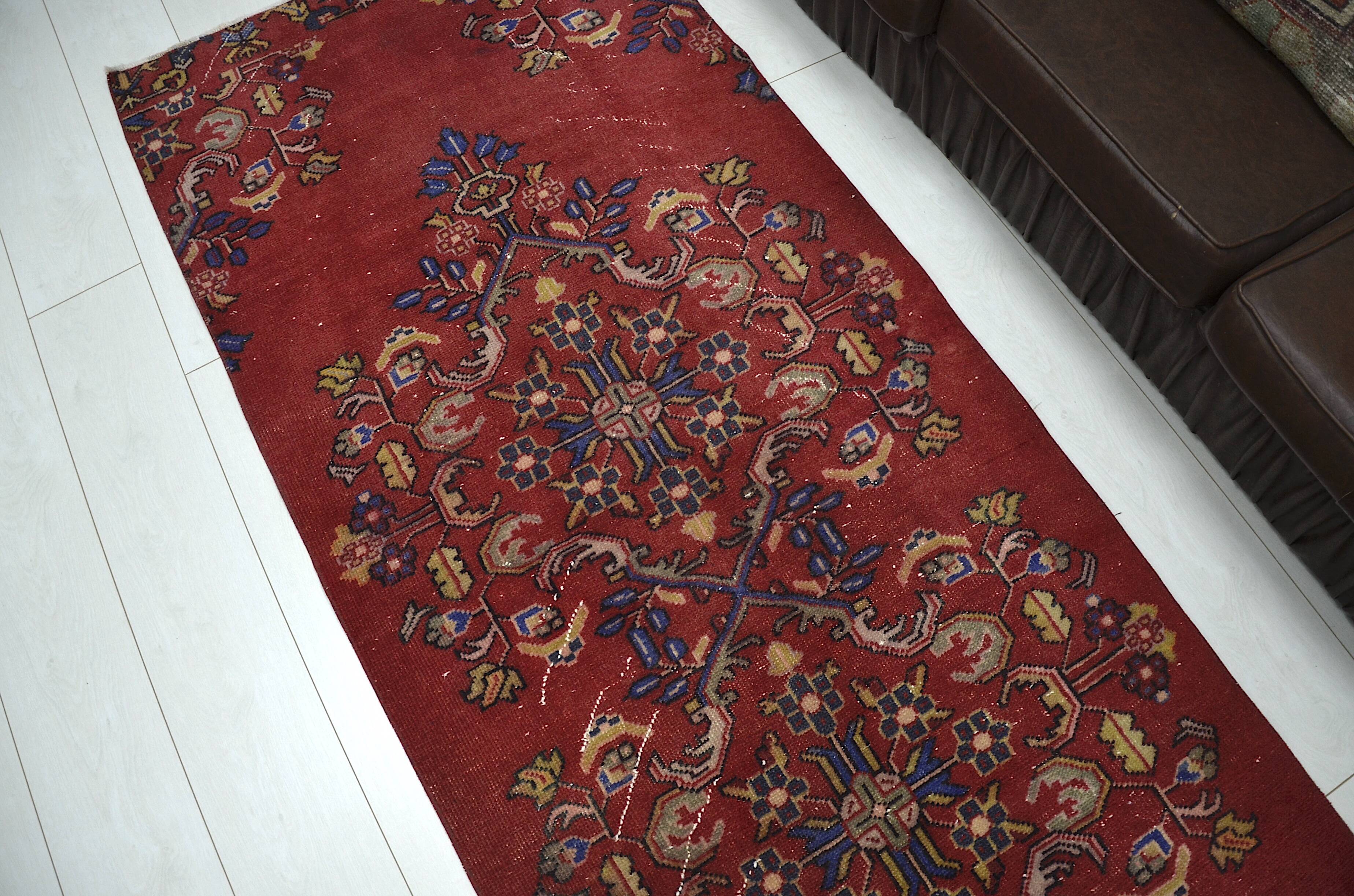 Tapis anatolien rouge et bleu sku 2222