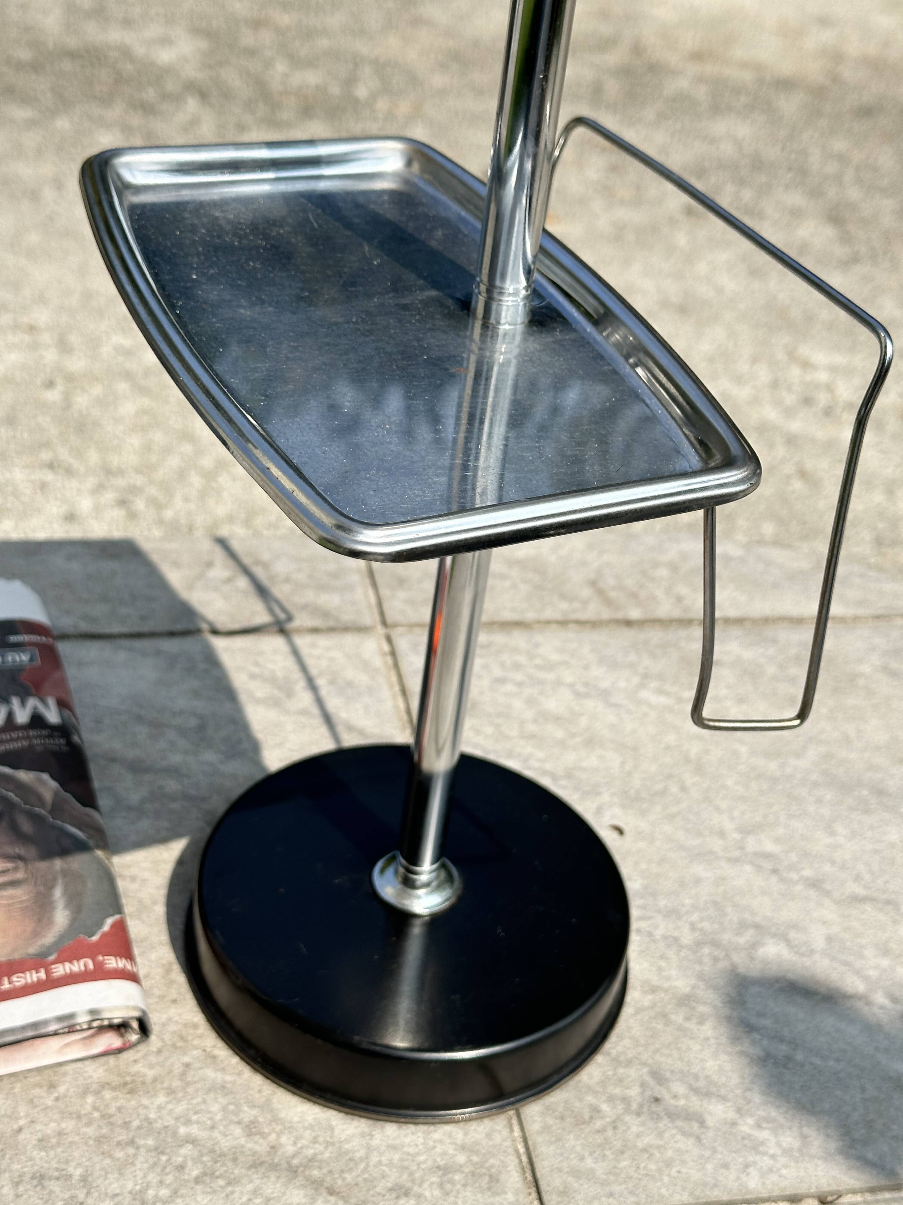 Cendrier sur Pied Vintage Années 70 - Tablette & Porte Revues/Journaux