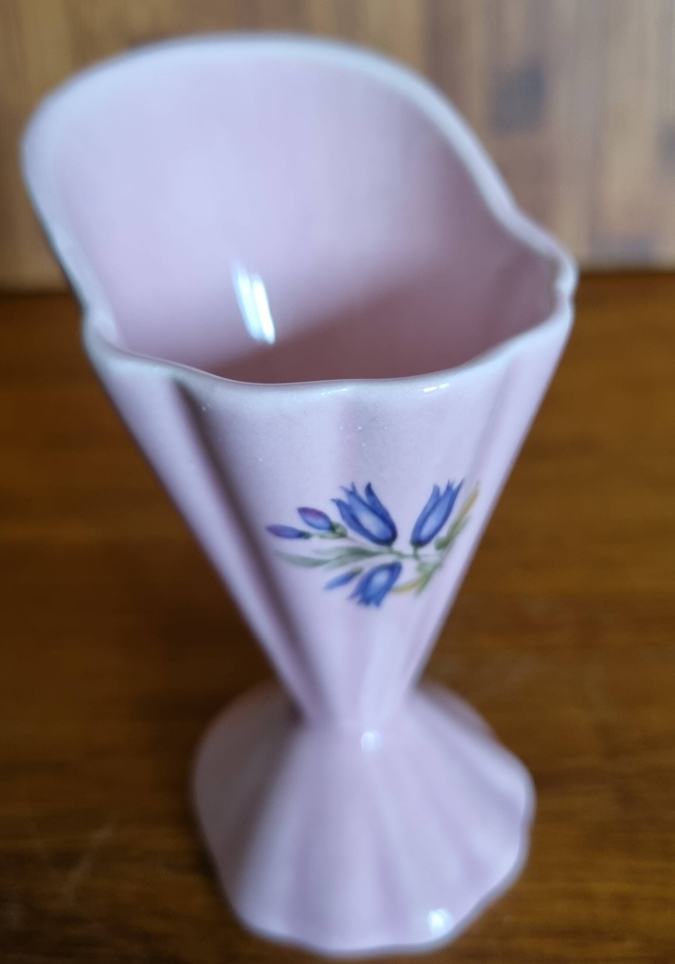 Small vintage draped pink vase