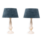 Paire de lampes de table grecques classiques en albâtre années 1970