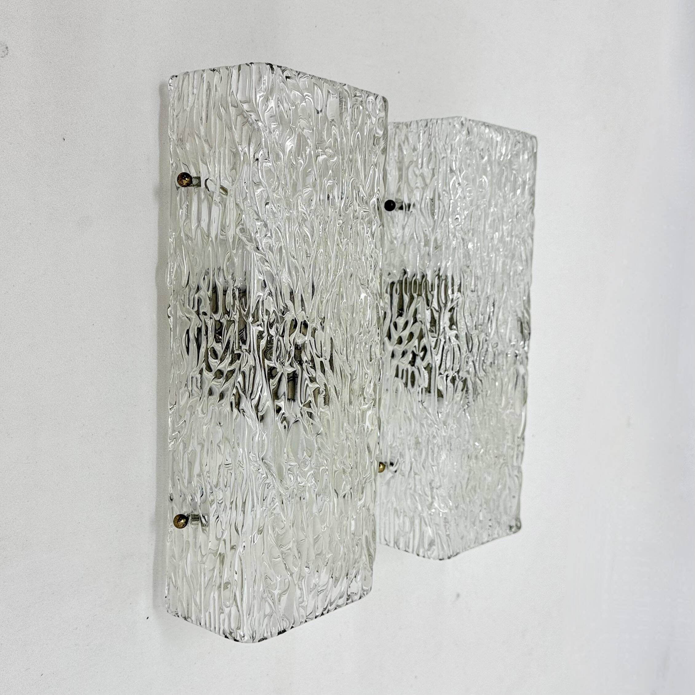 Pair of Austrian Large Midcentury Murano “Florian” Wall Sconce by Kalmar Fr